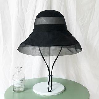 Mesh Panel Cotton Bucket Hat