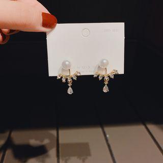 Rhinestone Swing Earring 1 Pair - Gold - One Size