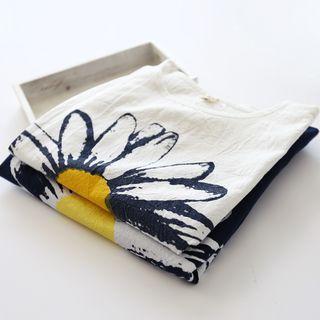 Floral Print Cold Shoulder Short-sleeve T-shirt