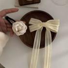Flower / Fabric Faux Pearl Hair Clip