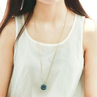 Ceramic Floral Pendant 925 Silver Necklace