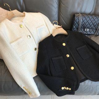 Zip-up Cardigan Cropped Jacket
