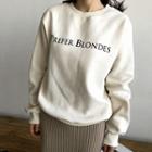 Crew-neck Lettering Fleece-lined Sweatshirt