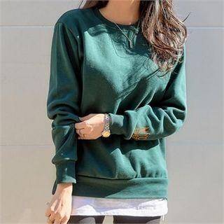 Layered Letter-embroidered Sweatshirt