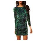 3/4-sleeve Sequined Sheath Dress