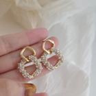 Pearl Square Dangle Earring 1 Pair - S925 Silver - Gold - One Size