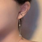 Fish Tail Drop Clip-on Earring 1 Pc - Right Ear - Silver - One Size