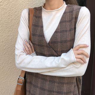 Rolled-edge Sweater Oatmeal - One Size