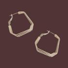 Geometric Alloy Hoop Earring 1 Pair - Gold - One Size