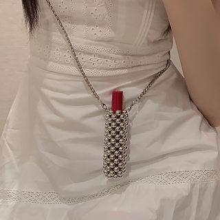 Beaded Mini Crossbody Lipstick Pouch