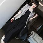 Spaghetti Strap Midi A-line Dress / Blazer / Set