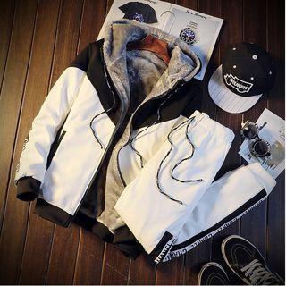 Set: Hooded Fleece-lined Jacket + Sweatpants