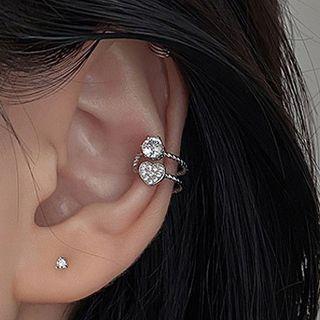 Cz Layered Ear Cuff 1 Pc - Right - Silver - One Size