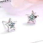 S925 Sterling Silver Rhinestone Star Stud Earring As Shown In Figure - One Size