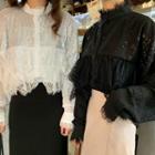Lace Panel Sequin Blouse