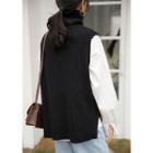 Turtle-neck Split Side Knit Vest