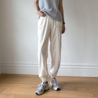 Seam-trim Textured Jogger Pants