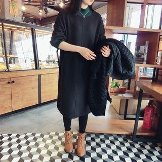 Mock-neck Midi Shift Sweatshirt Dress