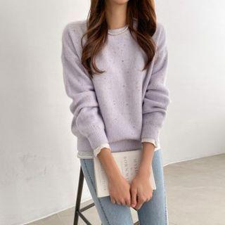 Round-neck Multicolor Knit Top