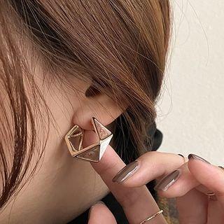 Geometric Alloy Glaze Earring 1 Pair - Gold - One Size