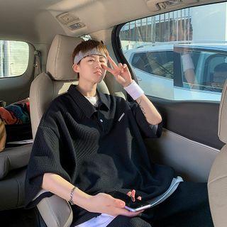 Elbow-sleeve Polo Shirt / Wide Leg Shorts / Set