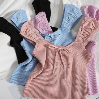 Sleeveless Bow Detail Knit Top