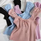 Sleeveless Bow Detail Knit Top
