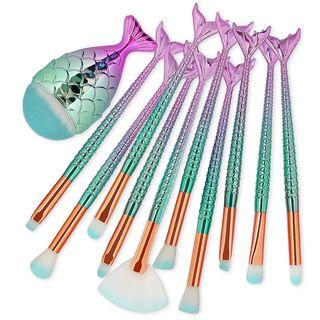 Set Of 11: Mermaid Tail Makeup Brush