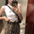 Chinese Character Tank Top / Crop Wide Leg Pants