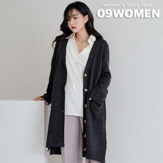 Plus Size Loose-fit Long Robe Cardigan