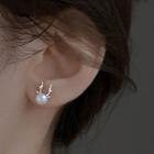 Faux Pearl Deer Horn Stud Earring 1 Pair - Earrings - Faux Pear Deer - Silver - One Size