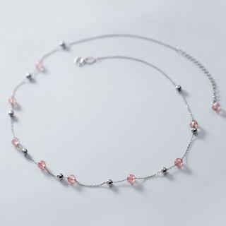 925 Sterling Silver Bead Choker S925 Silver - One Size