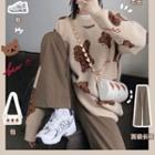 Set Of 2: Sweater + Wide-leg Pants