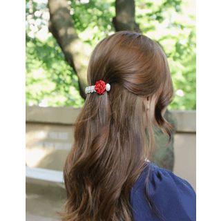 Faux-pearl Flower Hair Barrette
