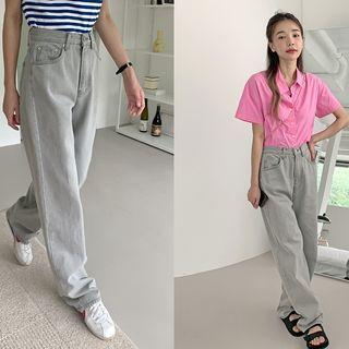 Gray Wash Baggy Jeans