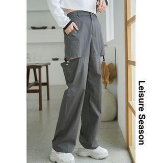 Cutout-thigh Straight-cut Pants