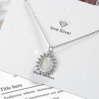 Cat Eye Stone Pendant Necklace