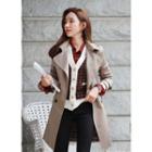 Wide-lapel Flap Trench Jacket With Belt
