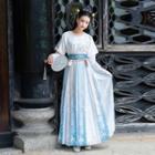Elbow-sleeve Hanfu Top / Long-sleeve Top / A-line Maxi Skirt / Set