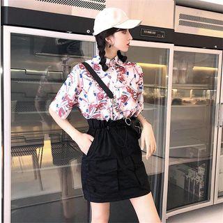 Short-sleeve Printed Shirt / Mini Skirt
