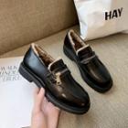 Zipped Block Heel Loafers