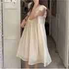 Sleeveless Collared Midi A-line Dress Almond - One Size