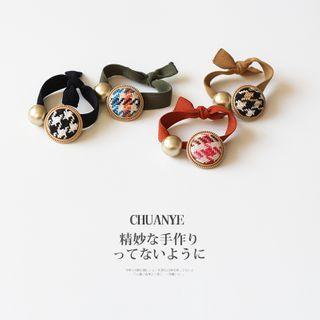Houndstooth Disc Hair Tie
