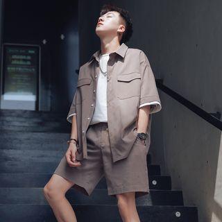Elbow-sleeve Pocket Shirt