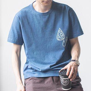Water Drop Print Short-sleeve Top