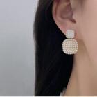 Faux Pearl Geometry Drop Earring 1 Pair - Gold - One Size