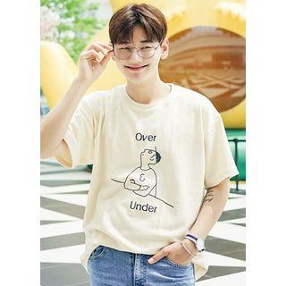 Lettering Loose-fit Printing T-shirt