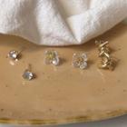3 Pair Set: Alloy Knot / Flower / Rhinestone Earring Set Of 3 - Silver Needle - Stud Earring - As Shown In Figure - One Size