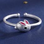 Alloy Rabbit Open Ring Silver - One Size