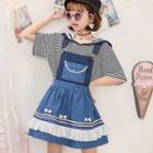 Bow Accent Dungaree Dress